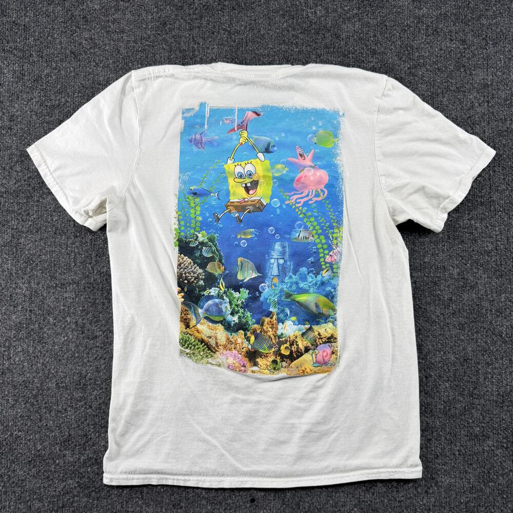 SpongeBob SquarePants Shirt Mens Small White Patrick Jellyfish Nickelodeon Tee